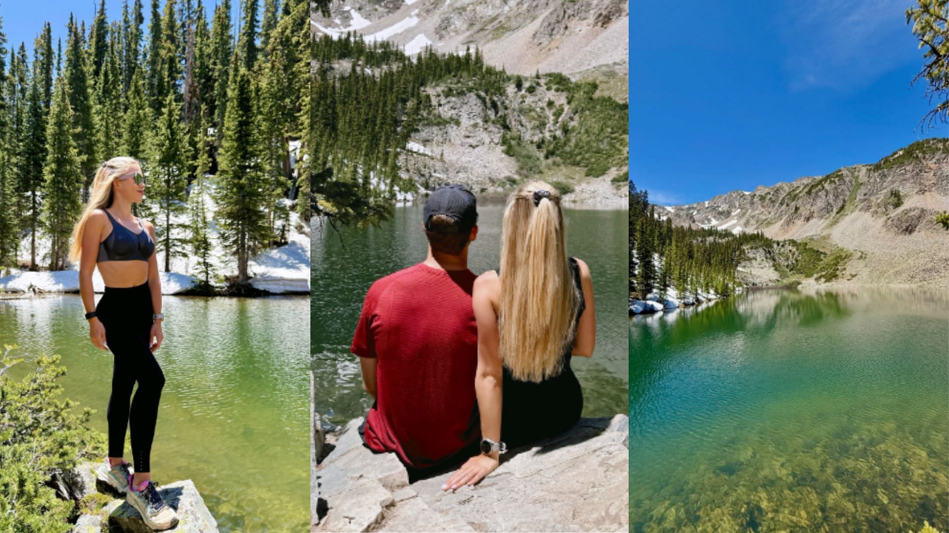 Hunt and Green spent some time out in nature. (Photos via Gracie Hunt's Instagram post)